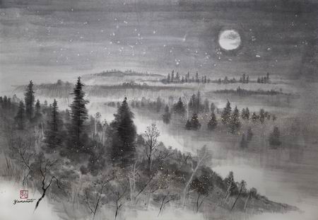 Moonlight in Algonquin Park by Hiroshi Yamamoto