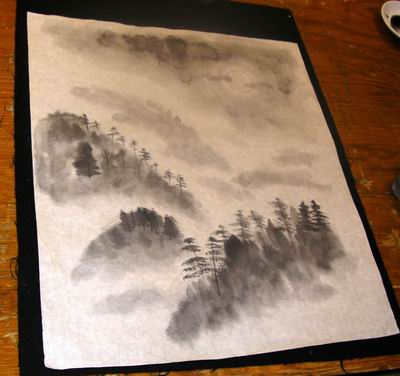 Completed landscape painting