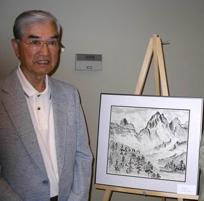 Shigeo Kishimoto with test piece