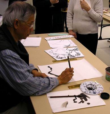 First brush stroke for branch of older vine