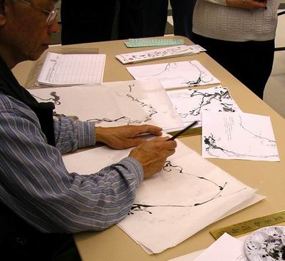 Initial brush stroke for annual vine