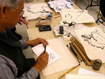 Using a miniature sketch of a painting to understand layout and proportion