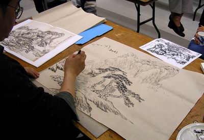 Highlighting the background mountains