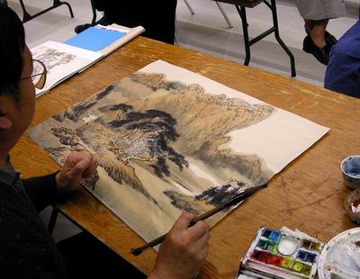Colour completely added to wet painting