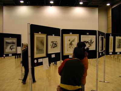 Studying the artwork