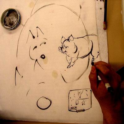 Helping a workshop attendee get the right strokes