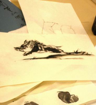 Boar with landscape 