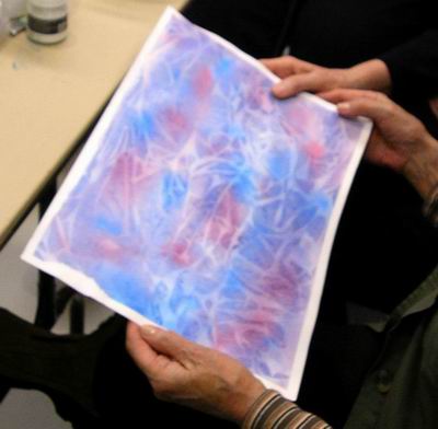 Another example of treated paper with two colours 