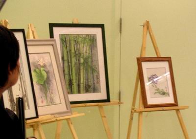 Paintings on fine line paper by Midge Prong